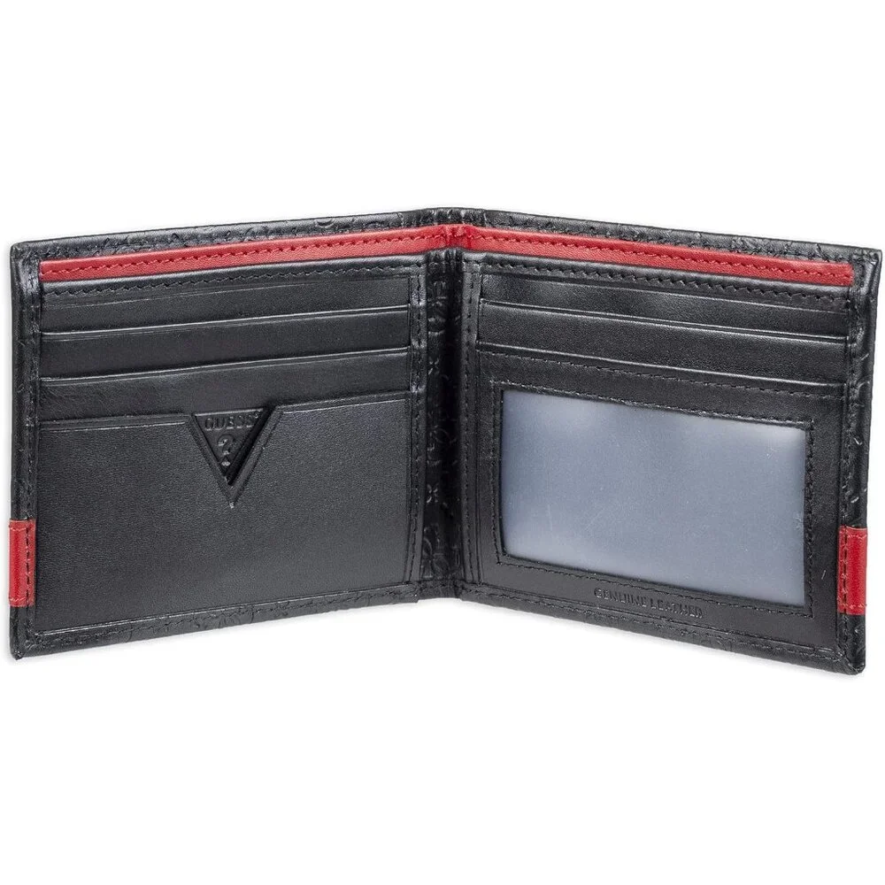 Men's Genuine Leather Slim ID window, 2 slip pockets Bifold Wallet
